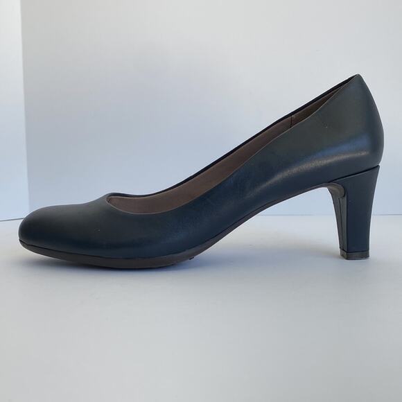 EASY SPIRIT Pumps 9 Narrow 9N Low Heel Anti-Gravity Comfort Neoma Navy Leather - Picture 3 of 16